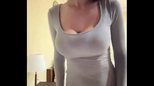 A young neighbor with big tits came to visit me