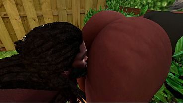 Second Life Black man fucks Latina gardener