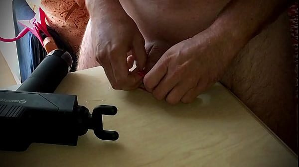 I cum so fast from a hair tie and a vibrator! Uncut dick.