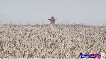 Skinny small tits blonde teen cowgirl Anna Feller loves being naked outdoor