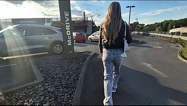 Pick Up An Easy Girl In Front Of McDonalds Because She Wears A Sex Toy In Public