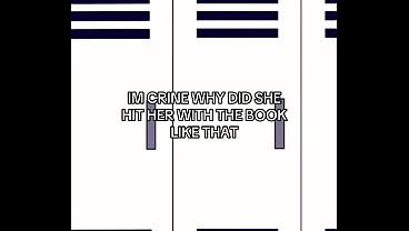 Claire throwing book at Thavel