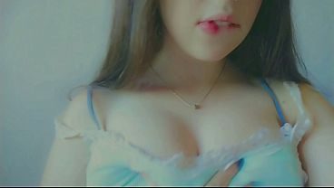 Naughty babygirl making ahegao to let your cock hard as rock daddy wearing her bra and no panties