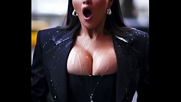 selena gomez gets water thrown on her cleavage (ai generated)