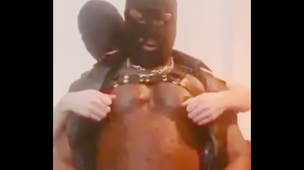 Black Leather Dad Dominates White Sub in Whipping & Titplay Scenes