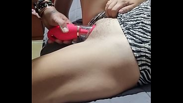 Pussy play with new toy