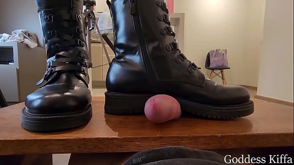 No Mercy HARD CBT on Table - Squeezing Slave Cock With Combat Boots - Goddess Kiffa - CBT - BOOTS - COCK TRAMPLE - FOOT DOMINATION - FOOT HUMILIATION - COCK SQUEEZE - CBT TABLE - FEMDOM -
