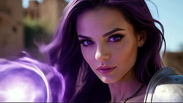 Purple Sorceress Casts a Fuck Spell With Her Magic and Dripping Pussy (AI Video)
