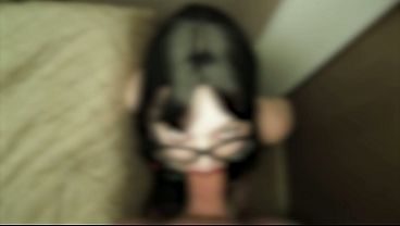 Goth-girl style in glasses, rimming, blowjob, anal, farts, gape, facial