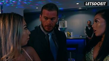 Tattooed Asian and Her Friend Fuck a Stranger at the Nightclub... He Has No Idea What's Cumming