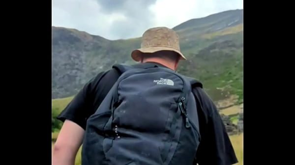 Public blowjob on the mountains with huge cumload