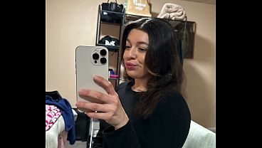 Cute skinny teen shows off her body at the gym