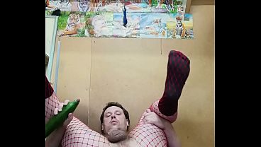 Fat-assed Russian slut fucks her anal with a huge cucumber! Licking a dildo after an ass! Dirty gay,porn with conversations