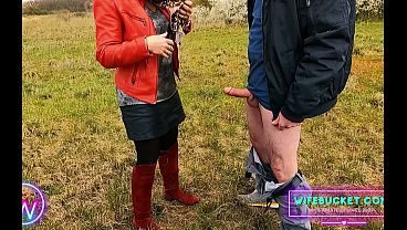Wifebucket Amateurs - My mature wife drained my cock outdoors