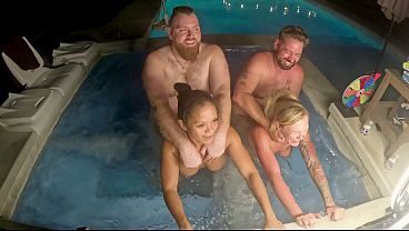Hot Tub Foursome with Deliah Grace & Jazmine Cruz