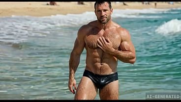 Ai-Generated Men at the Beach