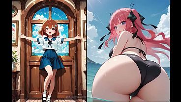 Anime girl mostrando su dulce cuerpo