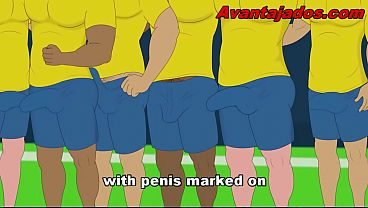 Cartoon Gay Porn Jogadores na Orgia