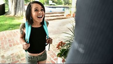 Neighbor Fucks Tiny Holly's Ass Raw on the Couch