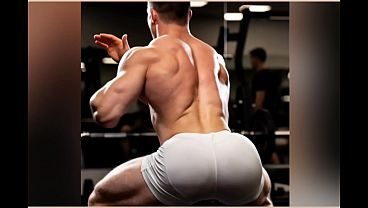 AI MEN IN THE GYM DOING SQUATS