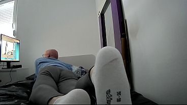 Graue Wichshose
