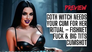 Goth Witch Needs Your Cum For Her Ritual – Fishnet Fuck & Big Tits Cumshot ASMR HFO JOI Erotic Audio 4 Men