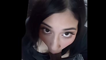 Some guy’s Latina gf giving my cock a Sloppy Blowjob Deepthroat
