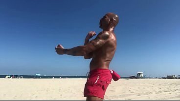 SHADOW BOXING AT THE BEACH