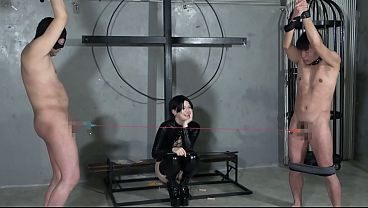 Japanese Mistress Nana Slave Nipples and Dicks Tug of War
