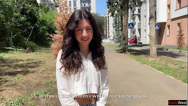 Hottie Katty West asks Random Guy to Cum on Her Face for a Public Cumwalk