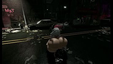 My futanari girlfriend fucked my ass right on the street
