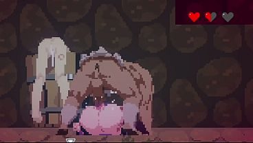 2D Hentai Game - Cute ninja hentai girl dominates and squeezes cum