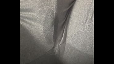 Wet pussy in grey leggings