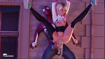 Gwen Bounces Hard and Deep On Spidey's Huge Cock!