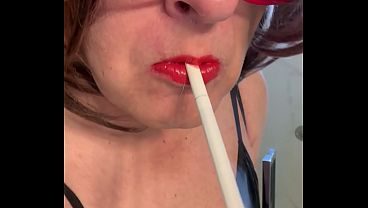 CD Nikki pisses on shower door and shoots load onto it