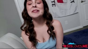 Stepsister Violet Dawn getting his first sex experience from her loving stepbrother as they both start and get down and dirty