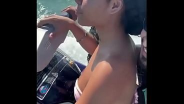 Horny Brazilian Bride Betrays Husband on Honeymoon Trip Fucking the Muscular Jetski Coach Big Dick While Hubby is Away
