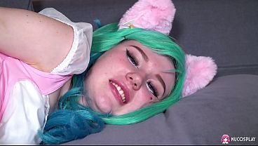 Naughty babe Leyla Lure with butt plug,masturbates with her favorite dildo.
