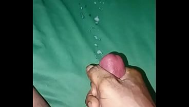 Big black cock african gushing lots of cum before heading to work.