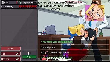 Barely Working: Working and satisfying my colleagues' desires (18  gameplay, heterosexual route)
