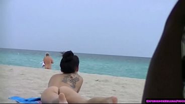 Exhibitionist Wife Allison Banks Teasing Nude Beach Voyeurs!