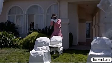 TS bride and her friend caught by photographer fucking