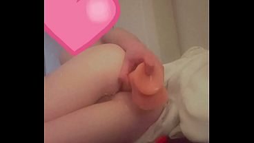 Petite femboy solo dildo