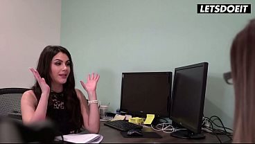 Karma Rx Drops to Her Knees First... Then Valentina Nappi Takes Over and Swallows Him Deep