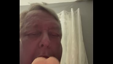 Deepthroating my dildo