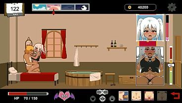 Hentai game Handyman 2 fantasy . Cute white haired lady having sex