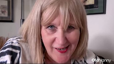 OldNanny - Horny Mature BBW Granny Seduces Stud Man On Couch