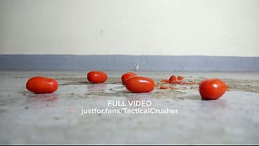 Trashed Combat Boots vs cherry tomatoes