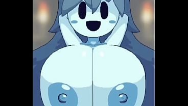 Horny Spooky shows you her Boobs