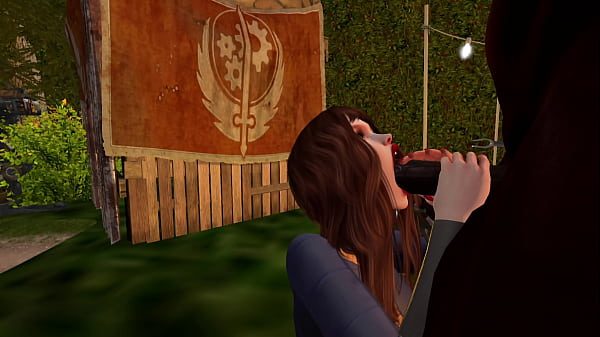 Second Life Black man Brotherhood of Steel knight fucks white woman Vault Dweller
